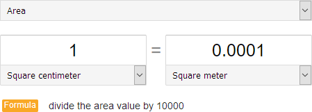 Square cm to square meters