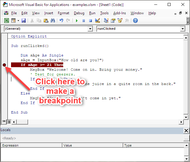 Make a breakpoint