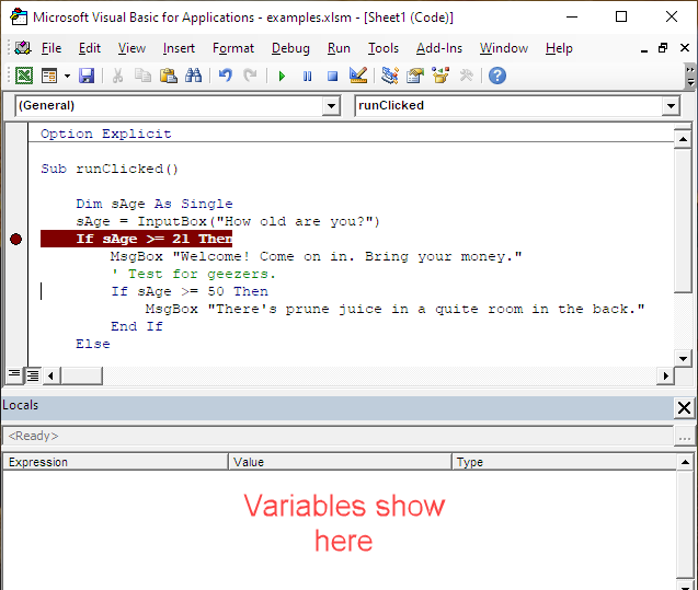 Where variables show