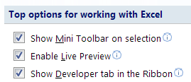 Show Developer tab option