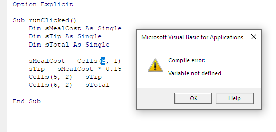 Variable not defined