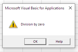 Vba division by zero ошибка
