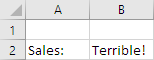 String in sales cell